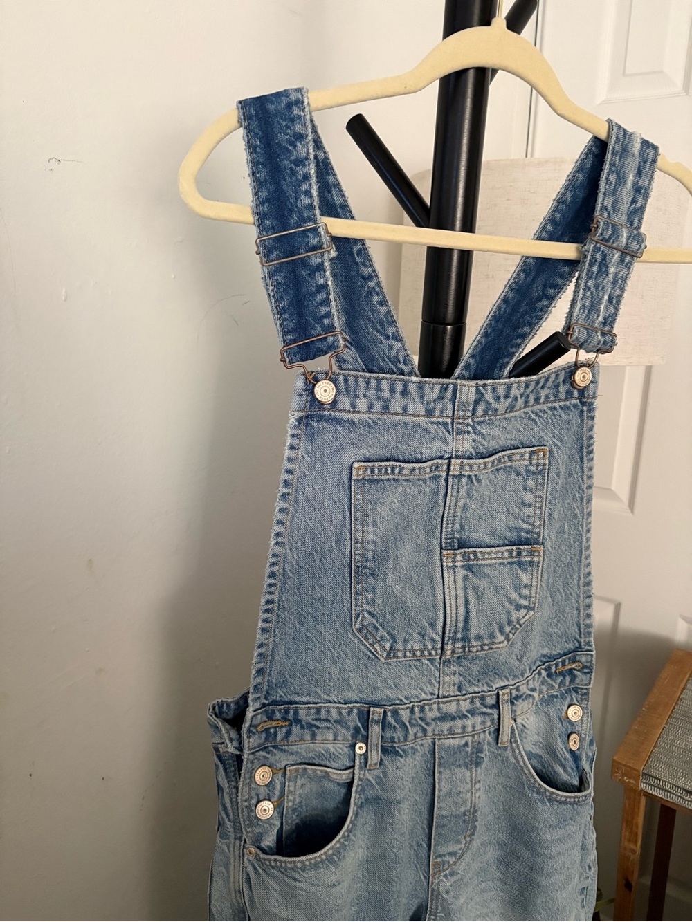NWOT FREE PEOPLE WE THE FREE Good Luck Barrel Overalls | Going Steady MSRP $148 - Picture 10 of 13